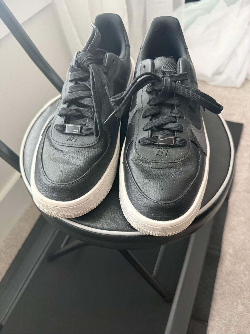 Nike Air Force 1 PLT.AF.ORM Platform Black Sz 8 - Picture 3 of 3